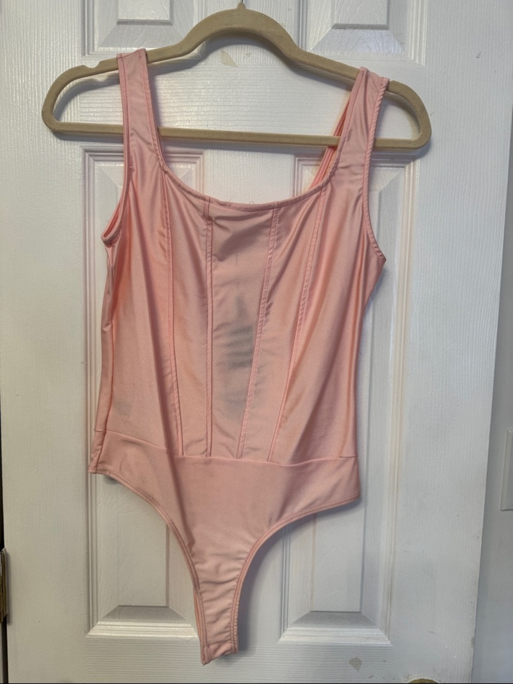 Fashion Nova Pink Scoop Neck Bodysuit